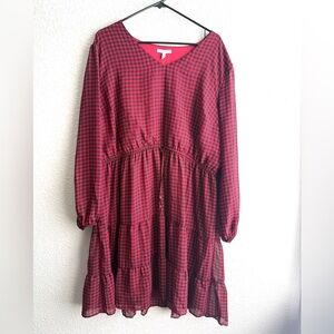 Maurice’s Red Gigham Chiffon Dress